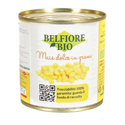Кукуруза сладкая Belfiore bio консервированная 340 г