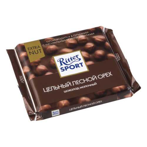 Шоколад молочный Ritter Sport extra nut цельный лесной орех 100 г