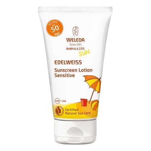 Солнцезащитный крем Weleda Baby & Kids Sun Edelweiss Sunscreen Sensitive Lotion SPF 50