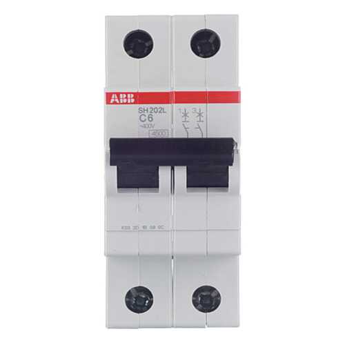 Выключатель автоматический модульный ABB SH202L, 2п, C, 6 А, 4,5 кА