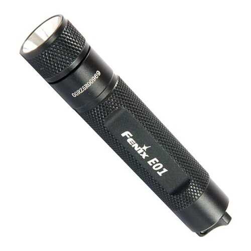 Туристический фонарь Fenix E01 черный, 1 режим