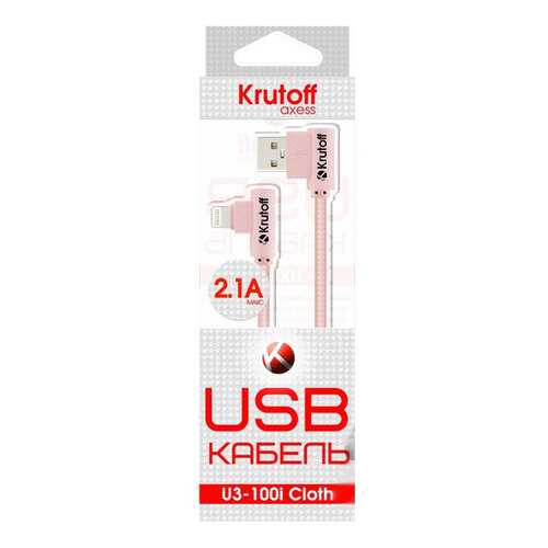 Кабель Krutoff U3-100i Cloth Lightning 1м Rose