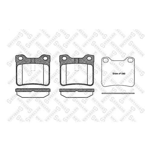 Комплект тормозных дисковых колодок Stellox 332 010B-SX