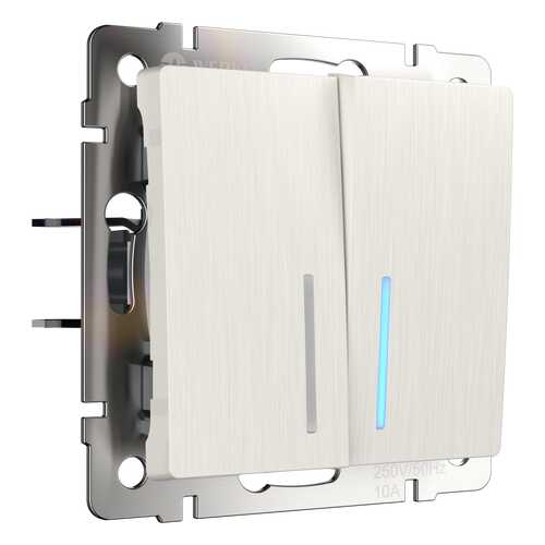 Выключатель Werkel WL13-SW-2G-2W-LED перламутровый рифленый