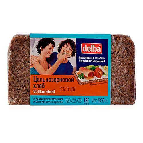 Хлеб Delba цельнозерновой, длинный брикет, 500 гр.