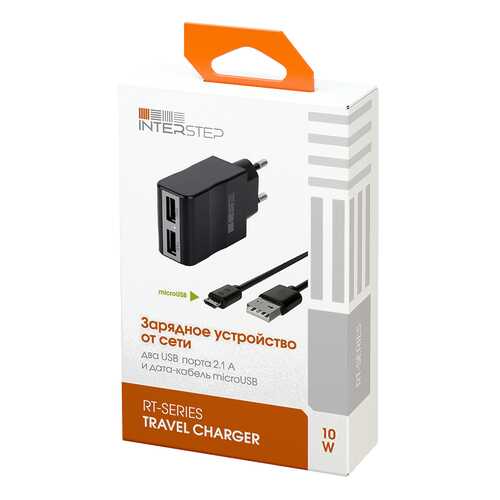 Сетевое зарядное устройство InterStep RT 2 USB 2,1A Black