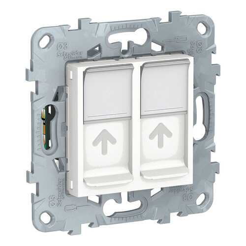 SE Unica New Белая Розетка компьютерная, RJ45, двойная, кат. 5е UTP