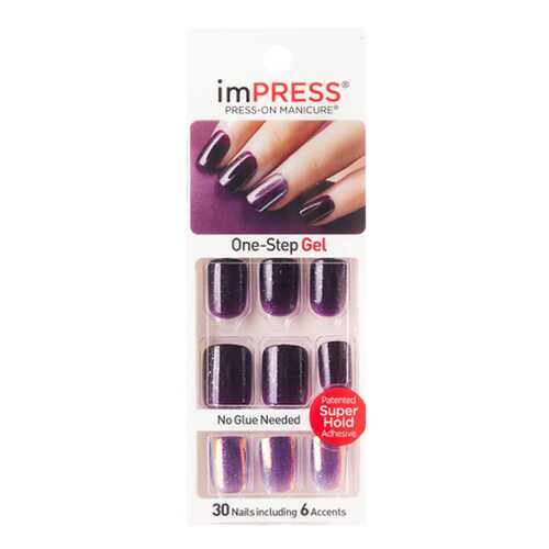 Накладные ногти Kiss Impress Manicure Accent Hard Varnish Bright As A Feather