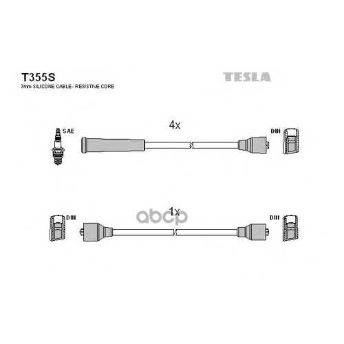 Комплект Проводов Зажигания TESLA T355S