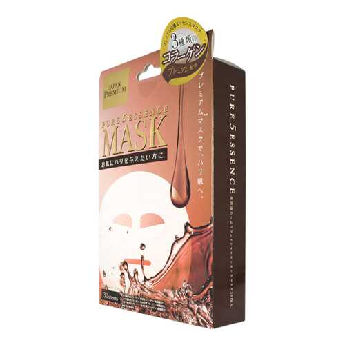 Маска для лица Japan Gals Pure5 Essence Premium c тремя видами коллагена 30 шт