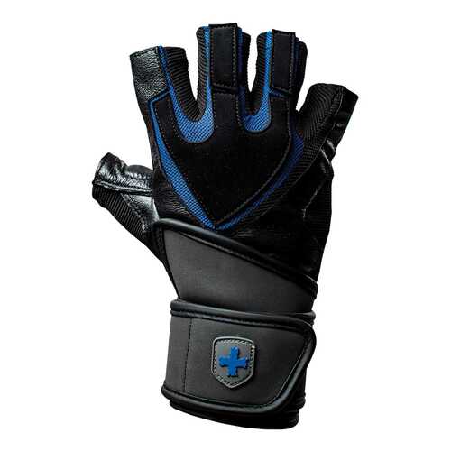 Перчатки атлетические Harbinger Training WristWrap, black/blue, 8/M