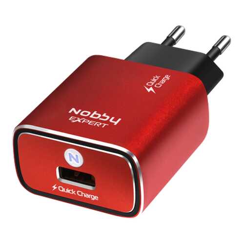СЗУ Expert 1USB, 3A(QC), NBE-TC-30-01, красн., Nobby