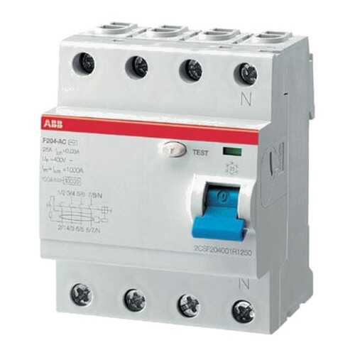 Выключатель дифференциального тока (УЗО) ABB F204, 4п, 25 А, 30 мА, тип AC