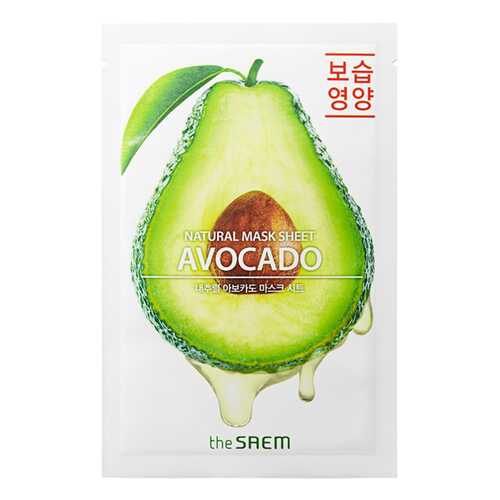 Маска тканевая THE SAEM с экстрактом авокадо Natural Avocado Mask Sheet 21мл