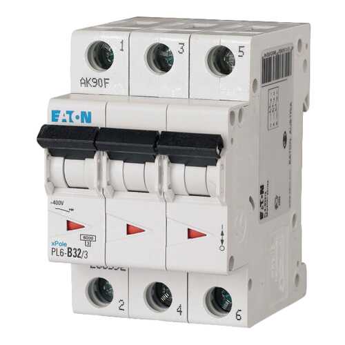 Выключатель автоматический модульный Eaton PL6-C32/3, 3 п, 32 А, 6 кА (286604)