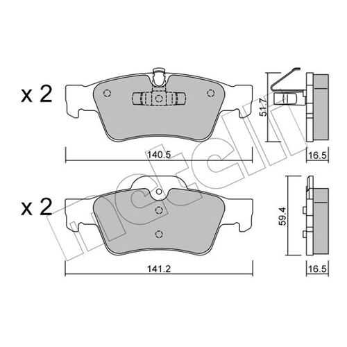 Комплект тормозных дисковых колодок METELLI 22-0568-1