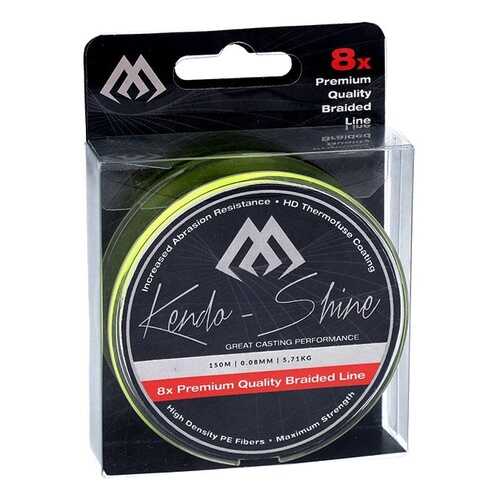 Шнур плетеный Mikado Kendo Shine 8-x HDPE 0,18 мм, 150 м, 17,81 кг yellow