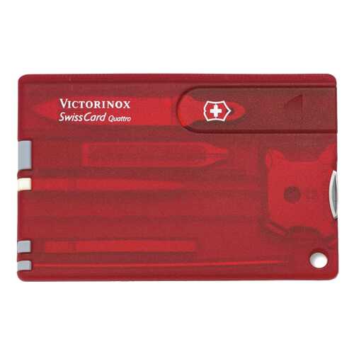 Мультитул швейцарская карточка Victorinox SwissCard Quattro 13 функций Красный