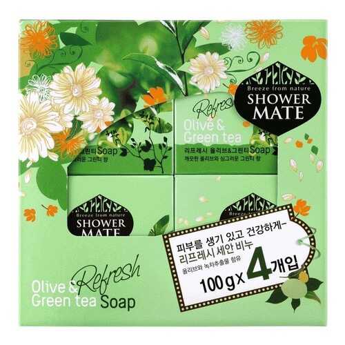 Мыло косметическое Shower Mate Оливки и зеленый чай 4шт *100г
