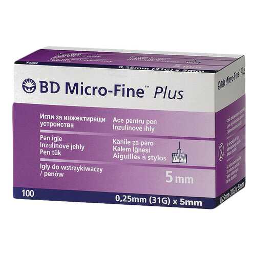 Иглы BD Micro-Fine Plus для шприц-ручки 0,25 х 5 мм 100 шт.