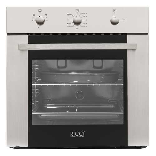 Встраиваемый газовый духовой шкаф RICCI RGO-640IX Silver/Black
