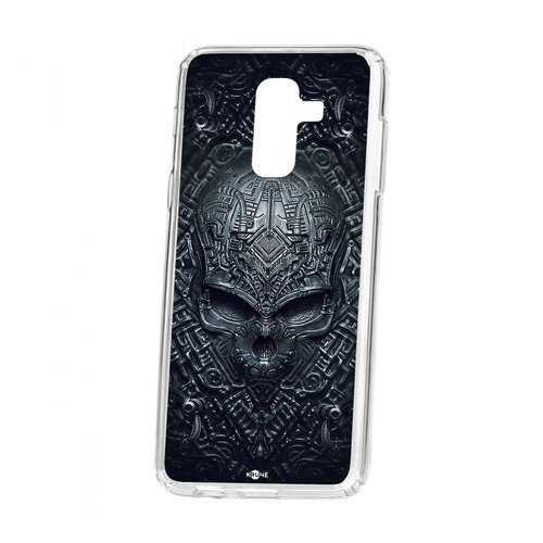 Чехол Kruche Samsung Galaxy A6 Plus (2018) A605f Print Череп техно