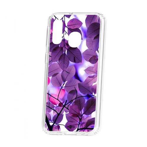 Чехол Kruche Samsung Galaxy A40 2019 Print Purple leaves