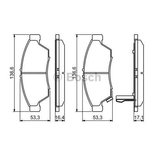 Комплект тормозных колодок Bosch 0986494238