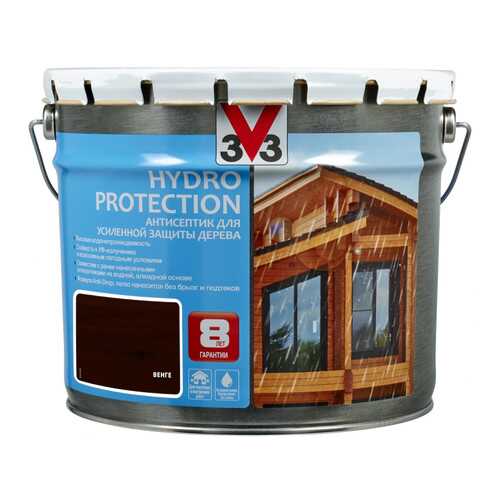 V33 Hydro Protection антисептик для усиленной защиты дерева 9 л, Цвет венге