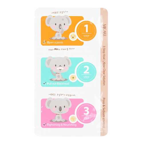Патчи для очищения кожи Mijin 3-Step Koala Nose Clear Solution 7г