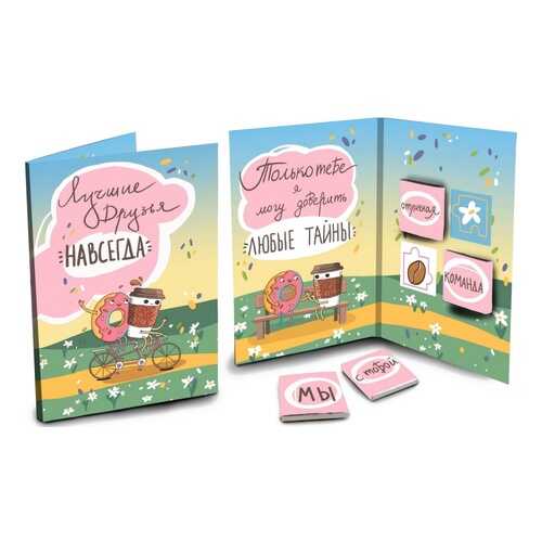 Шоколад Chokocat Лучшие друзья, молочный, открытка, 20 гр