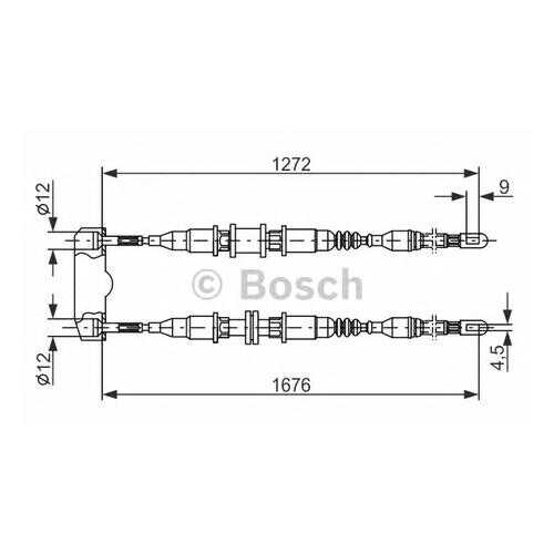 Трос cтояночного тормоза Bosch 1987477136
