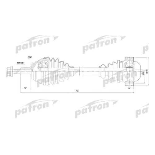 Приводной вал PATRON PDS0255