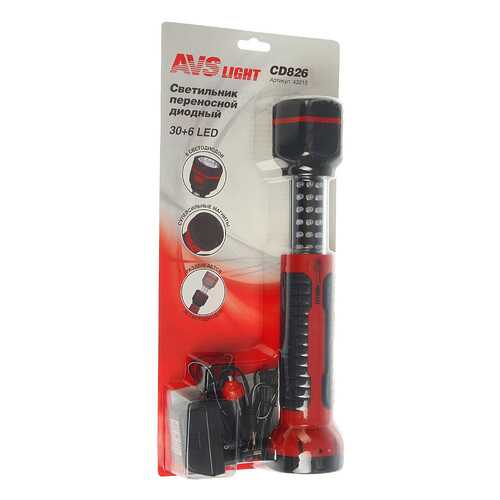 Светильник переносной AVS CD826 30LED+6LED (12/220В, вн. акб)