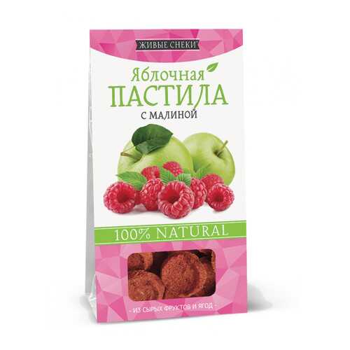 Яблочная пастила Живые снеки с малиной 4*35 г