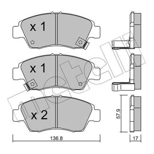 Комплект тормозных дисковых колодок METELLI 22-0175-0
