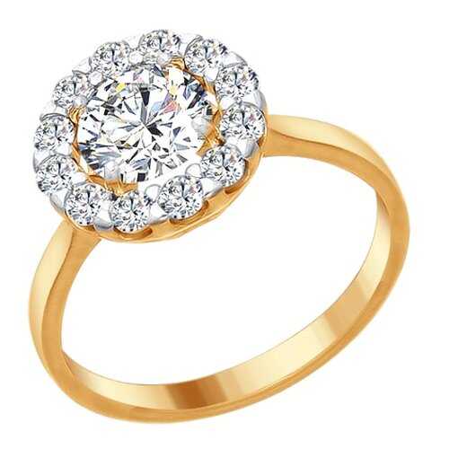 Кольцо женское SOKOLOV из серебра со Swarovski Zirconia 89010084 р.19