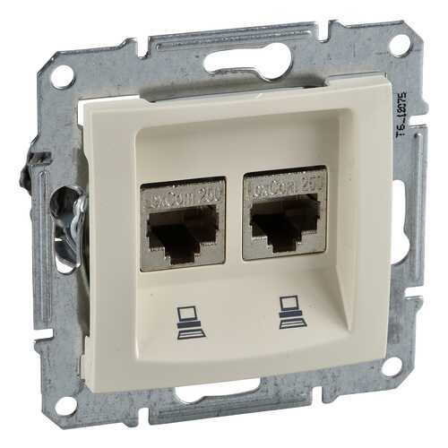 Механизм компьютерной розетки СП Schneider Electric Sedna, 2 модуля, RJ45+RJ45, бежевый