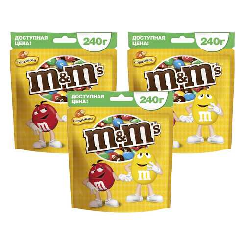 M&M`s конфеты Арахис 240 гр 3 упаковки