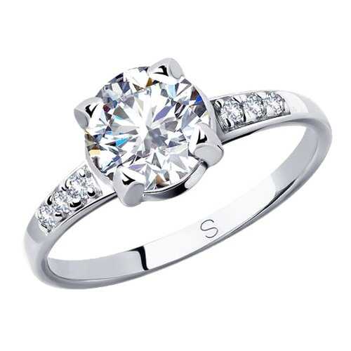 Кольцо женское SOKOLOV из серебра со Swarovski Zirconia 89010118 р.18.5