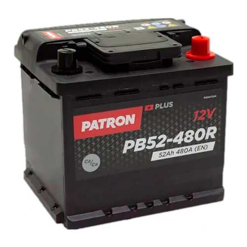 Аккумулятор PATRON PLUS 12V 52AH 480A (R+) 207x175x190mm 12,2kg