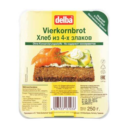 Хлеб DELBA Цельнозерновой из 4-х злаков 250г