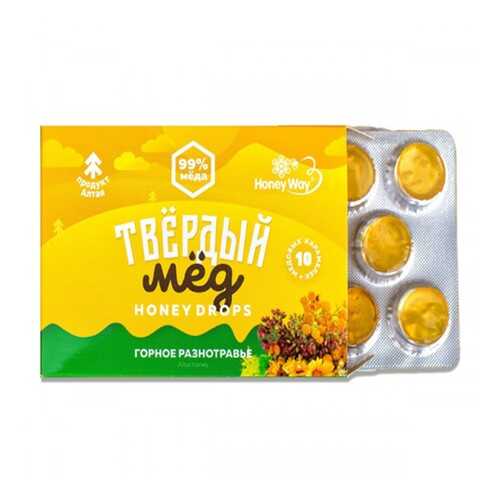 Карамель медовая Honey Way Твердый мед Горное разнотравье 30г