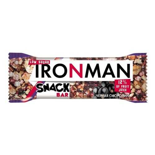 Батончик Snack Bar Ironman черная смородина и темная глазурь без сахара 40 г