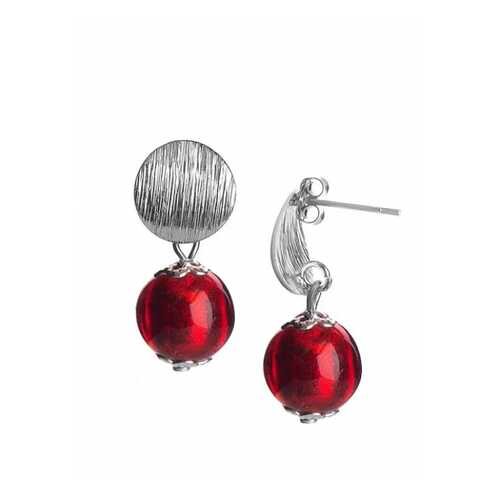 Серьги Perla Metallo Silver Rotondo 09030615 красные