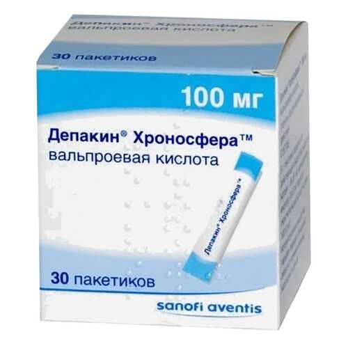 Депакин Хроносфера гранулы 100 мг 30 шт.