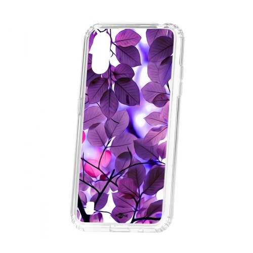 Чехол Kruche Samsung Galaxy A01/A015 Print Purple leaves