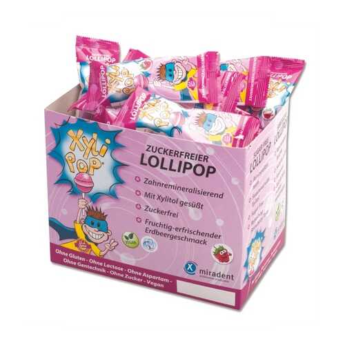 Леденец Miradent Xylitol Xylipop на палочке с ксилитом со вкусом клубники 50*6 г