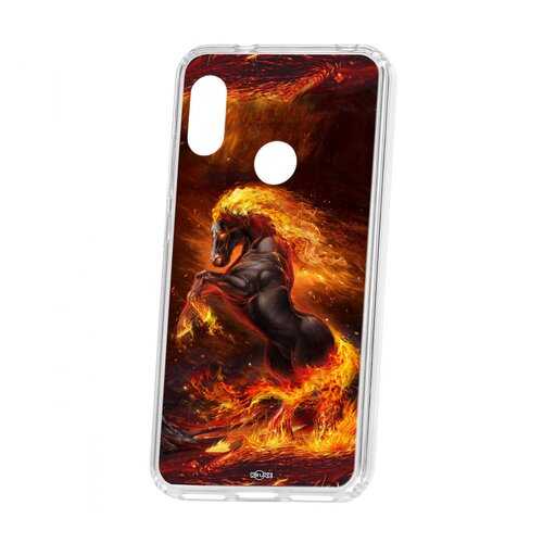 Чехол Kruche Xiaomi Redmi 6 Pro Print Конь огонь