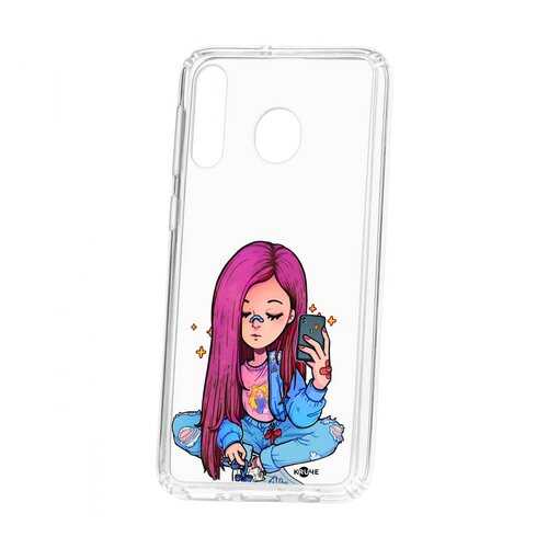 Чехол Kruche Samsung Galaxy M30 Print Pink Hair